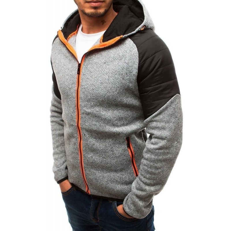 Prechodná sivá prešívaná bunda pre mužov (tx2702)