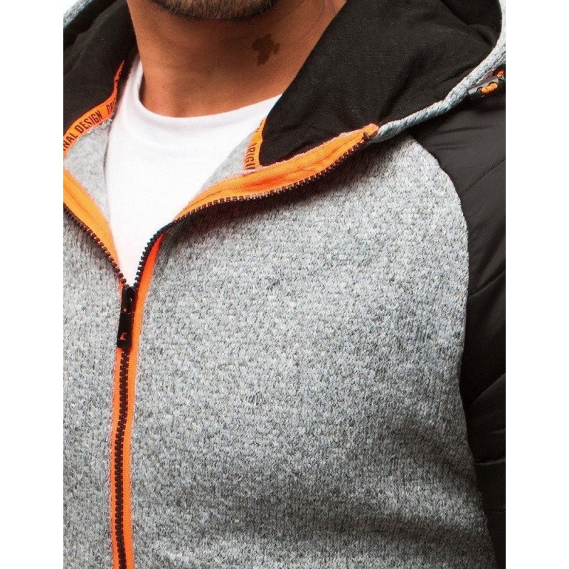 Prechodná sivá prešívaná bunda pre mužov (tx2702)