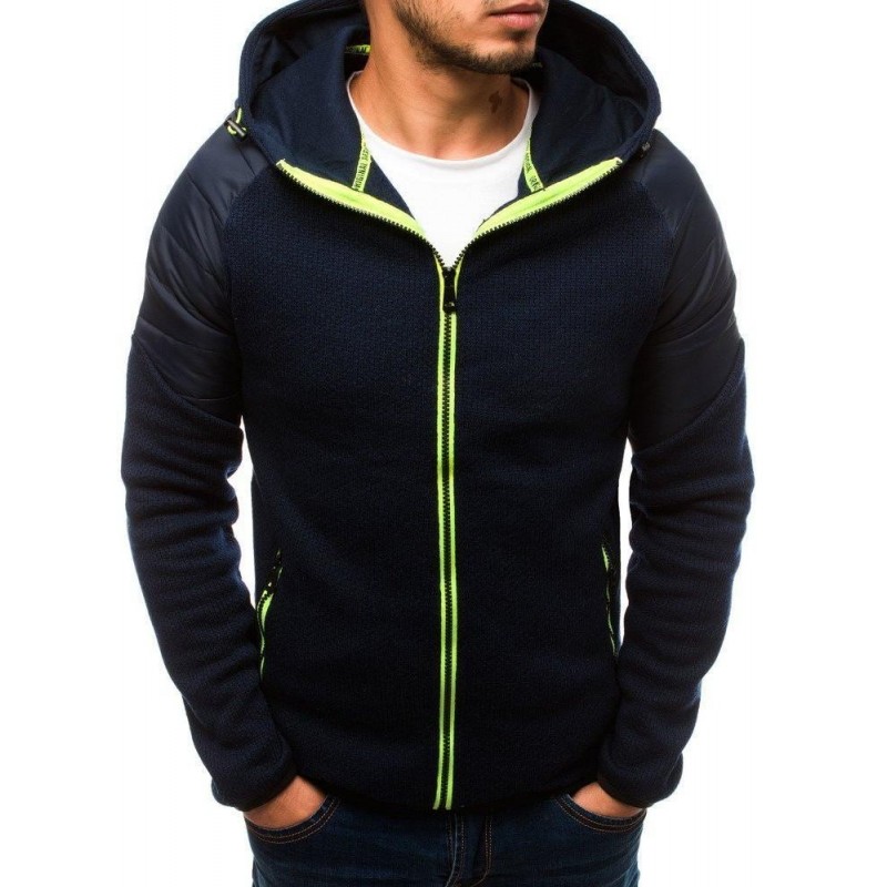 Prechodná tmavomodrá prešívaná bunda pre mužov (tx2703)