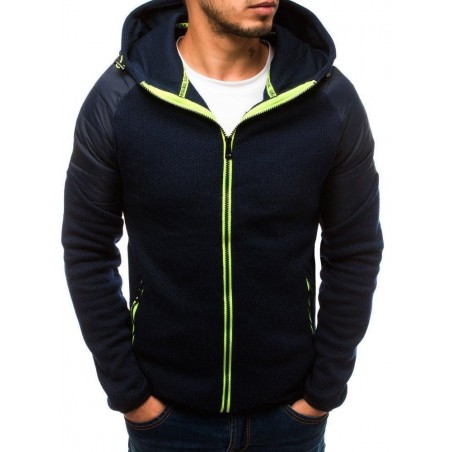 Prechodná tmavomodrá prešívaná bunda pre mužov (tx2703)