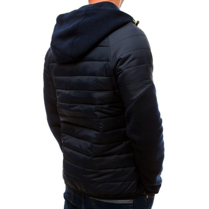 Prechodná tmavomodrá prešívaná bunda pre mužov (tx2703)