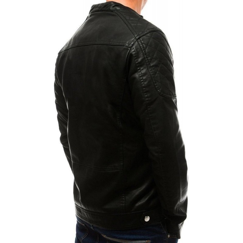 Kožená pánska bunda (tx2710) - čierna
