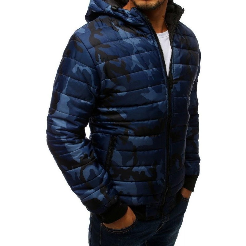 Maskáčová pánska bomber bunda (tx2721) - tmavomodrá