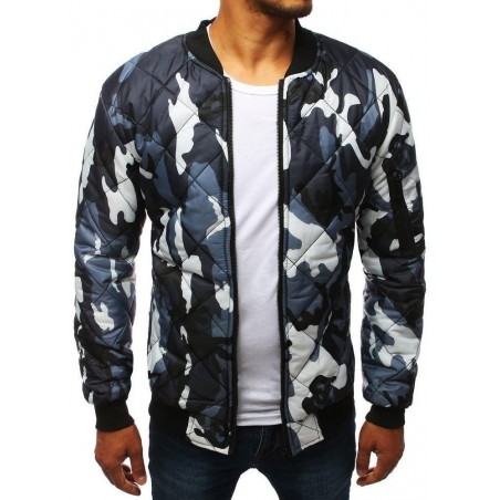 Pánska maskáčová bomber bunda (tx2827) - modrá