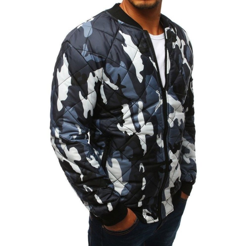 Pánska maskáčová bomber bunda (tx2827) - modrá