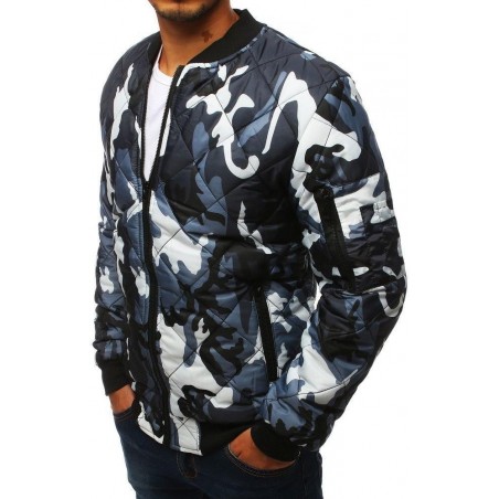 Pánska maskáčová bomber bunda (tx2827) - modrá