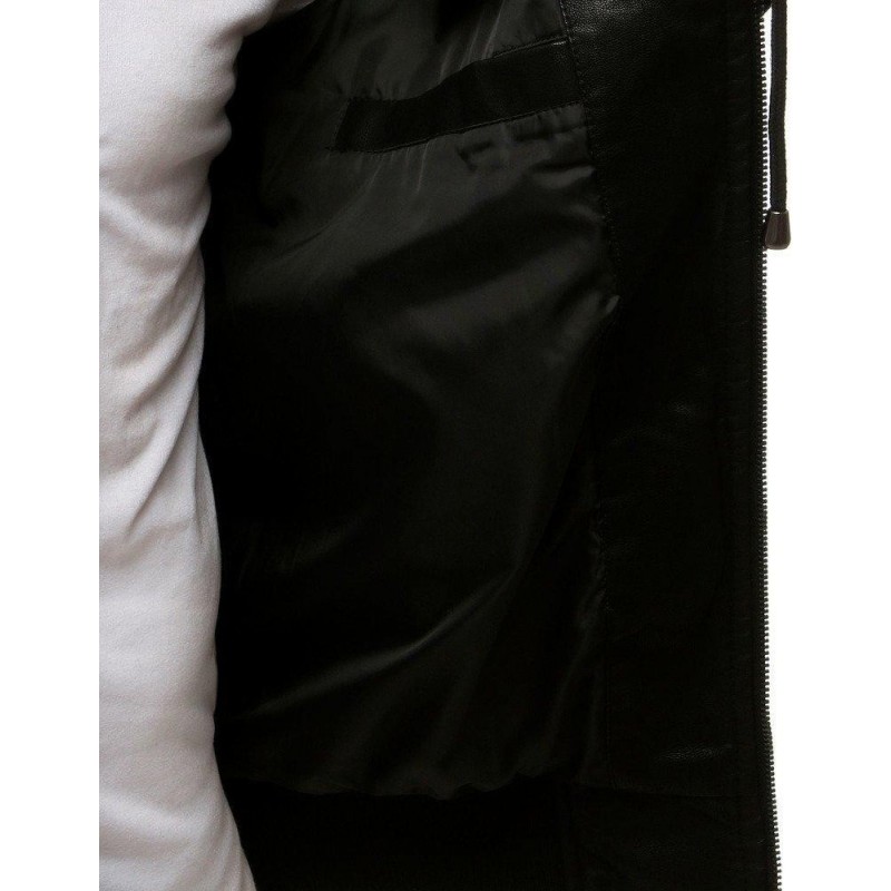Pánska čierna kožená bunda (tx2785)