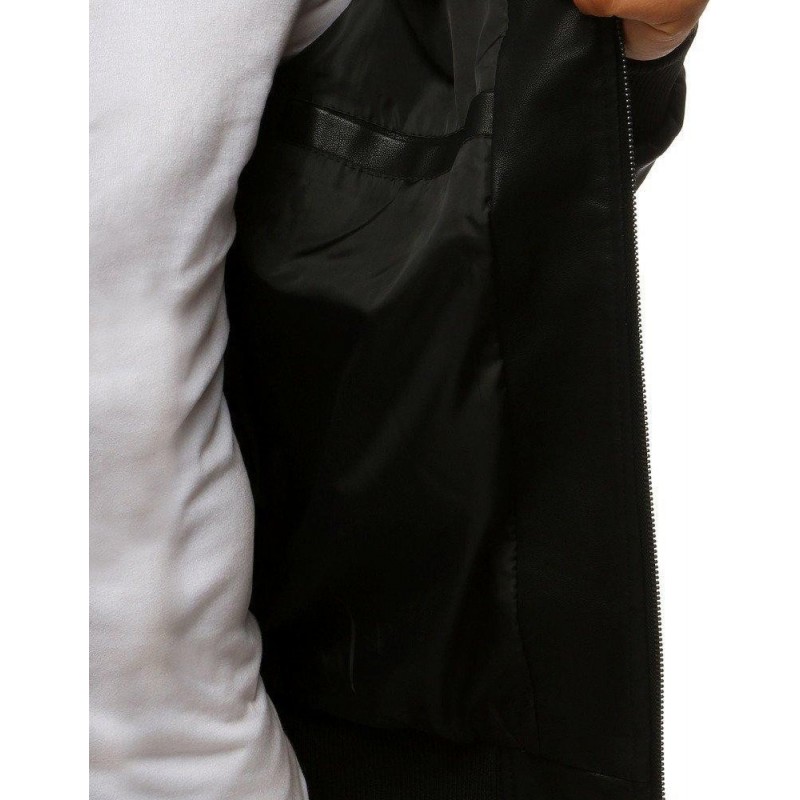 Kožená pánska bunda (tx2786) - čierna