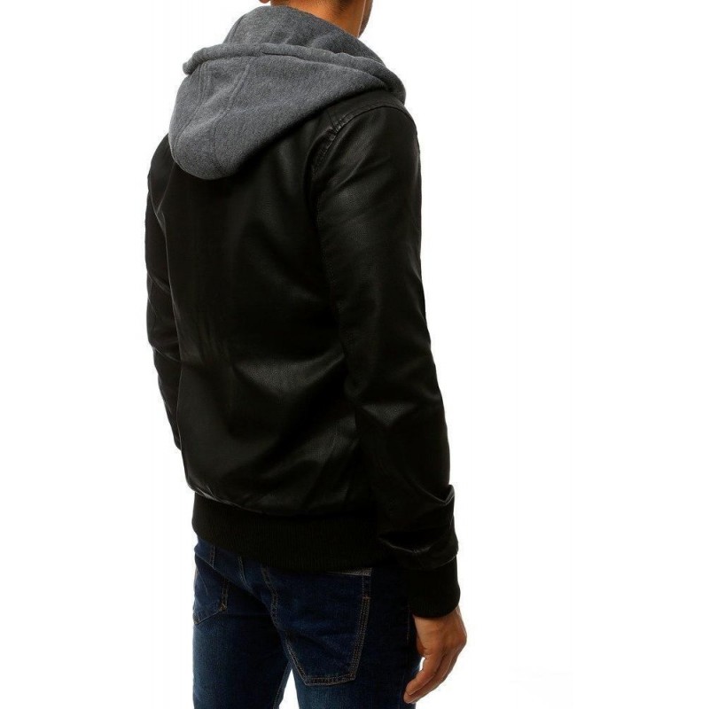Kožená pánska bunda (tx2786) - čierna