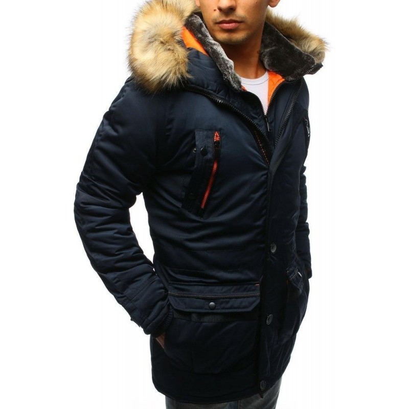 Pánska zimná bunda (tx2983) - tmavomodrá