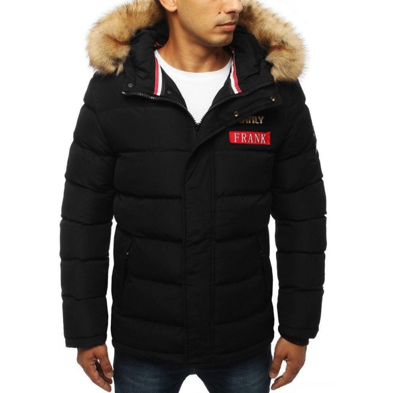 Zimná pánska bunda s kapucňou (tx2947) - čierna