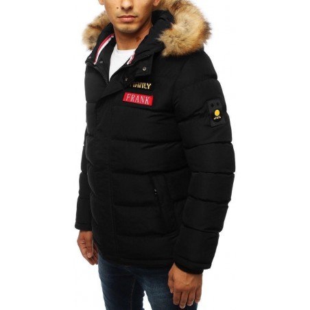 Zimná pánska bunda s kapucňou (tx2947) - čierna