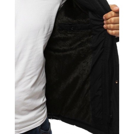 Zimná pánska bunda s kapucňou (tx2947) - čierna