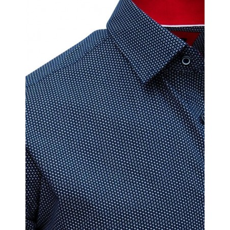 Tmavomodrá pánska košeľa s dlhým rukávom (dx1762)