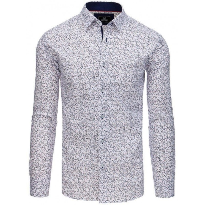 Pánska biela košeľa s dlhým rukávom (dx1769)