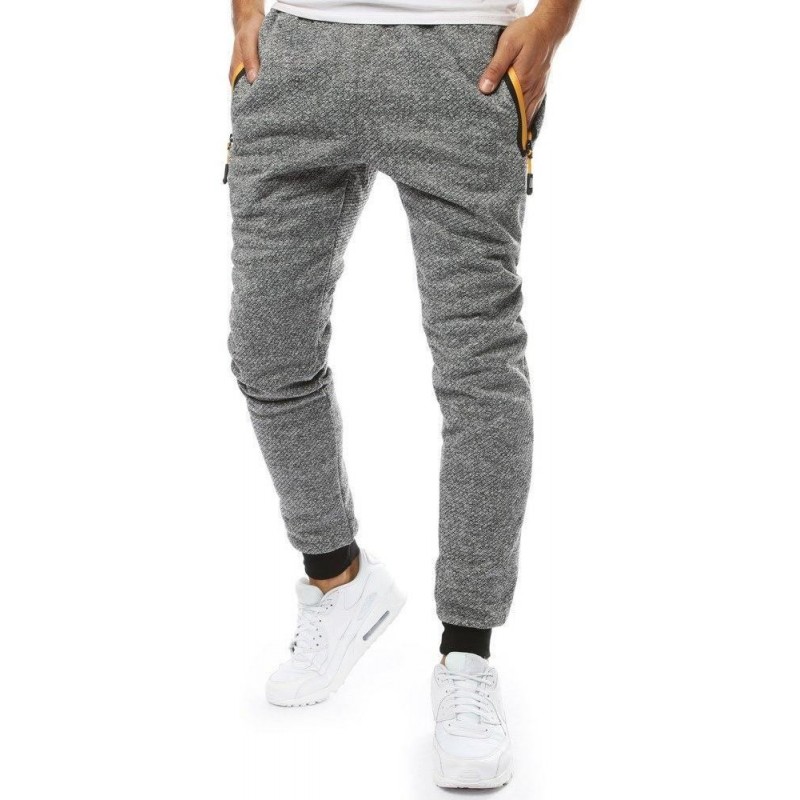 Pánske antracitové jogger tepláky (ux2122)