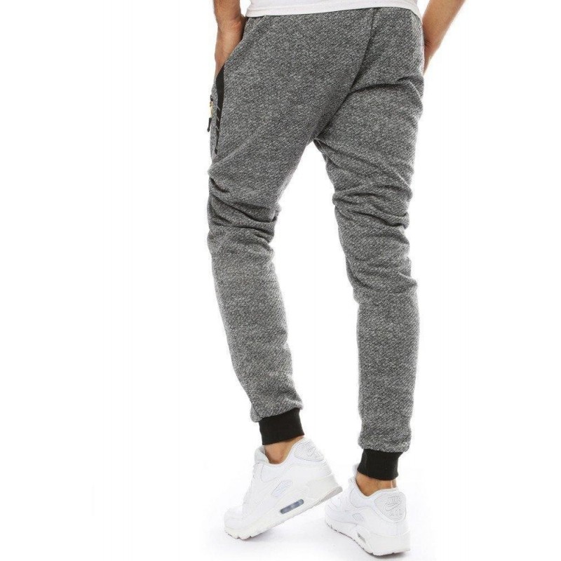 Pánske antracitové jogger tepláky (ux2122)