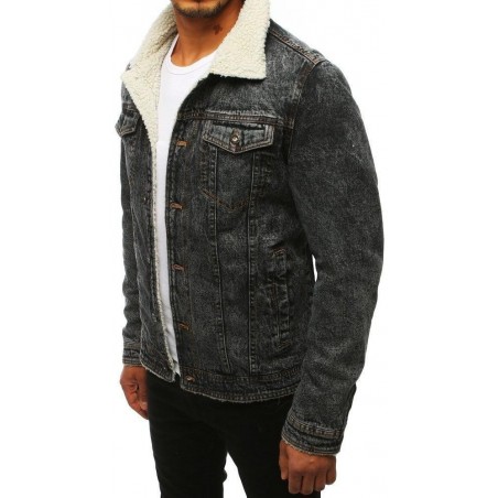 Zateplená pánska džínsová bunda (tx2834) - grafitová, veľ. M