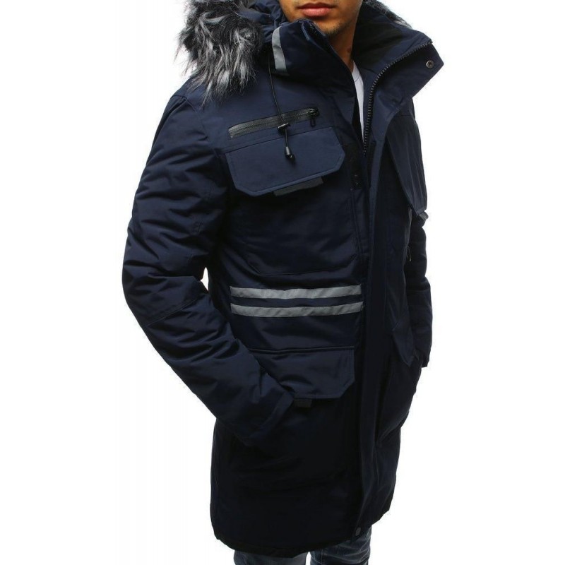 Pánska zimná bunda (tx3042) - tmavomodrá