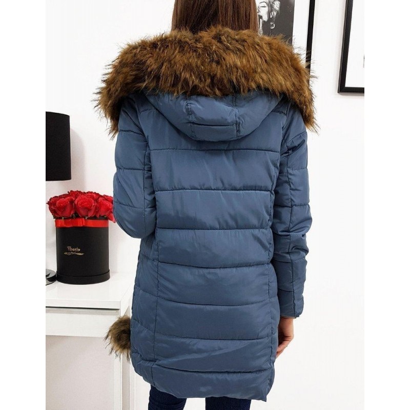 Dámska zimná bunda s kapucňou STELLA (ty0276) - modrá