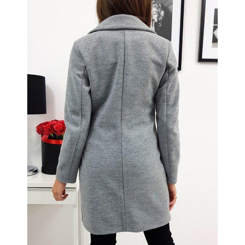 Dvojradový dámsky kabát BELLA (ny0294) - svetlosivý, veľ. L