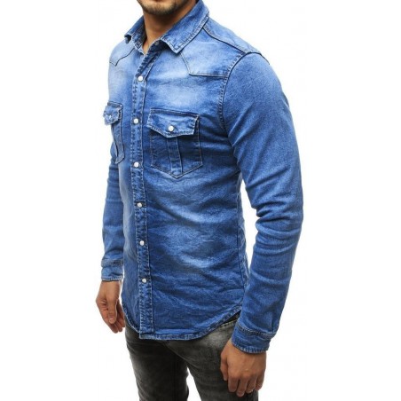 Džínsová pánska košeľa (dx1789) - modrá