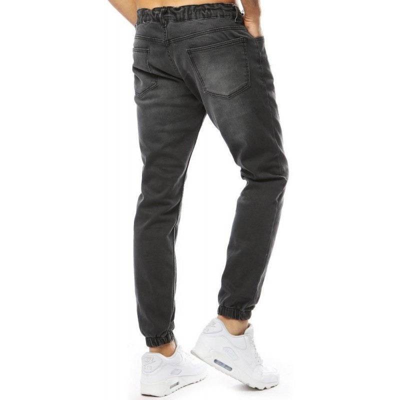 Antracitové džínsové joggery pre pánov (ux2180)