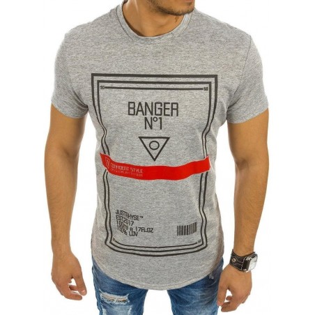 Sivé pánske tričko s potlačou (rx2128)