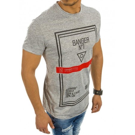 Sivé pánske tričko s potlačou (rx2128)