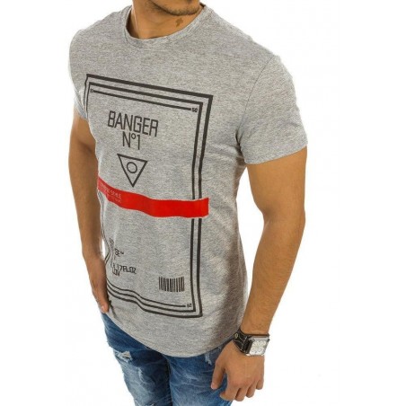 Sivé pánske tričko s potlačou (rx2128)
