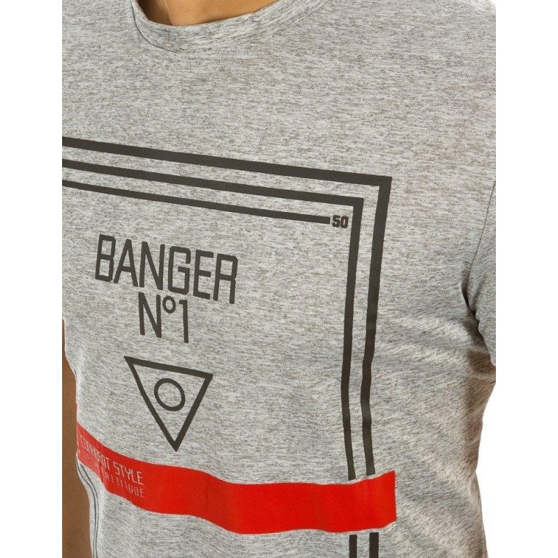 Sivé pánske tričko s potlačou (rx2128)