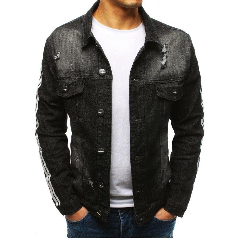 Čierna pánska džínsová bunda (tx2635), veľ. L