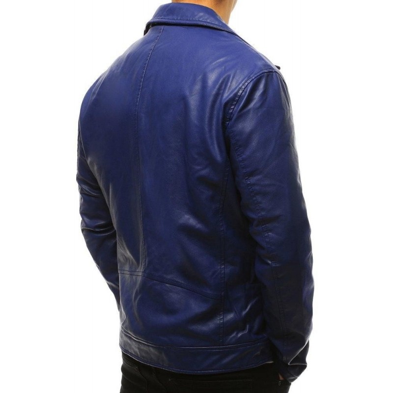 Modrá koženková pánska bunda (tx2621), veľ. L