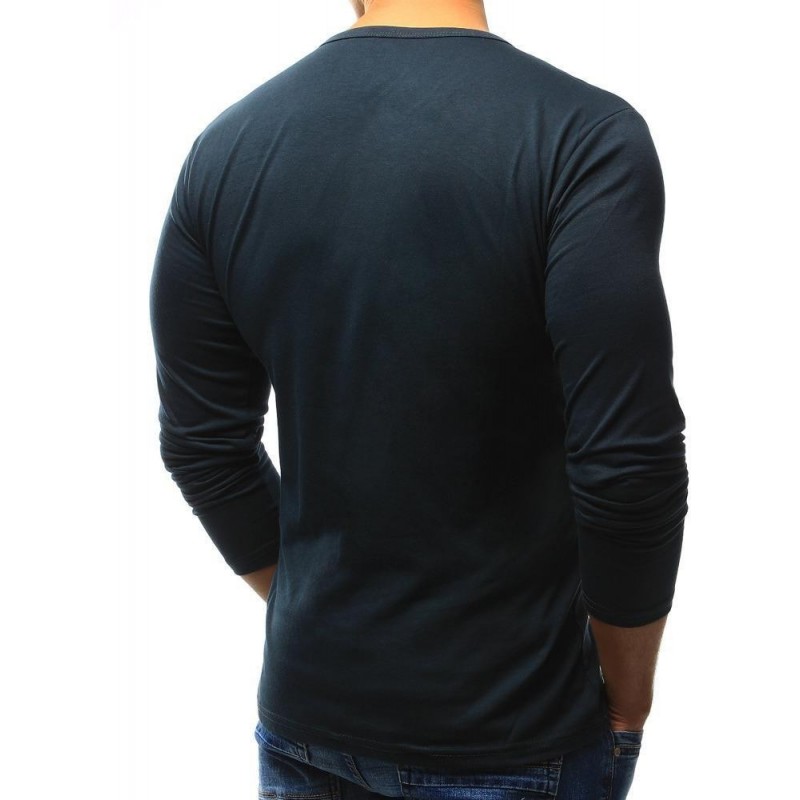 Pánske tmavomodré tričko dlhým rukávom (lx0420), veľ. S