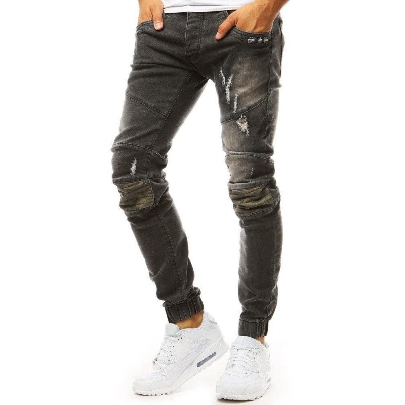 Pánske džínsové joggery (ux1971) - tmavosivé