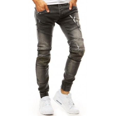 Pánske džínsové joggery (ux1971) - tmavosivé