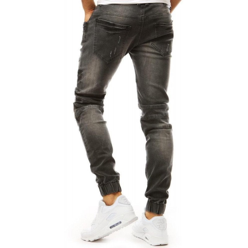 Pánske džínsové joggery (ux1971) - tmavosivé