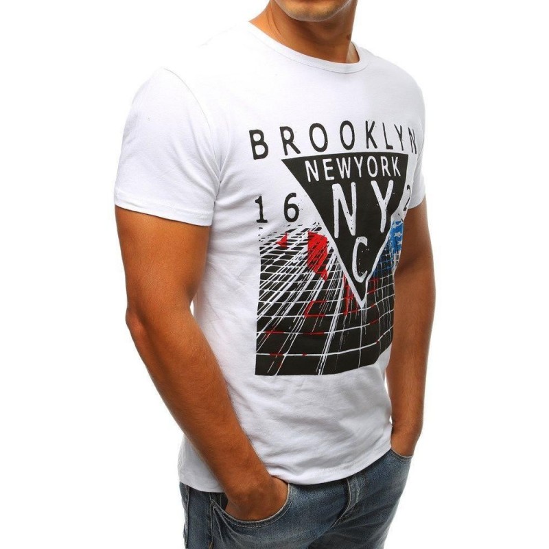 Biele pánske tričko s potlačou (rx2962)