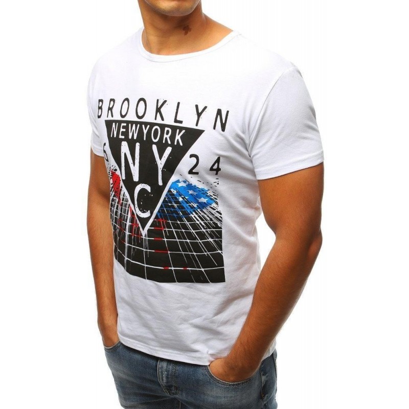 Biele pánske tričko s potlačou (rx2962)