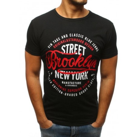 Čierne tričko s potlačou pre mužov (rx2974)