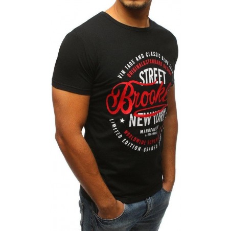 Čierne tričko s potlačou pre mužov (rx2974)