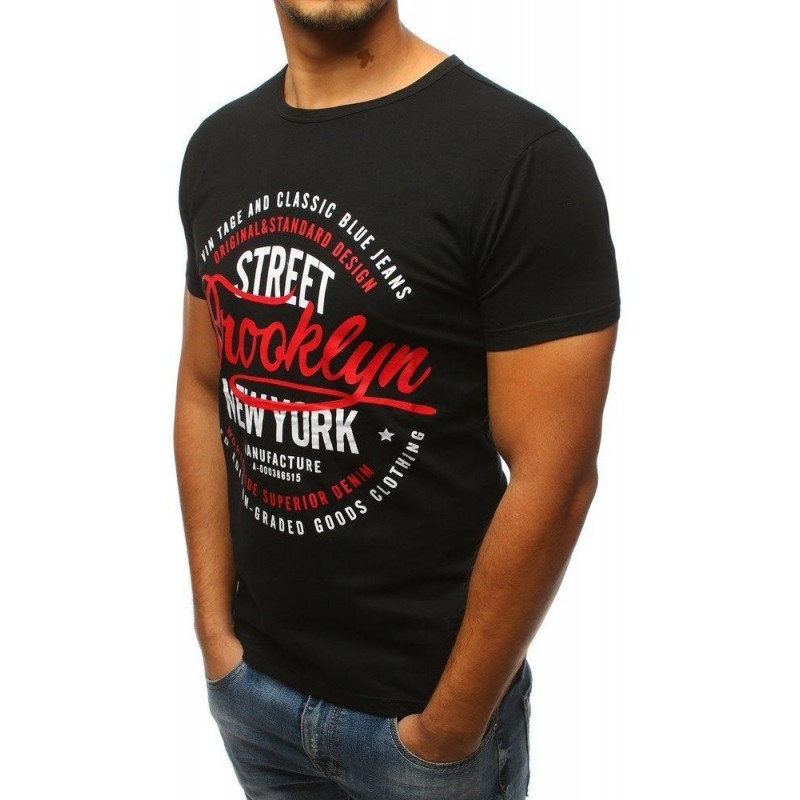 Čierne tričko s potlačou pre mužov (rx2974)