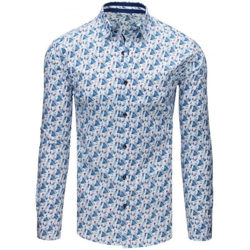 Vzorovaná pánska košeľa s dlhým rukávom (dx1674)