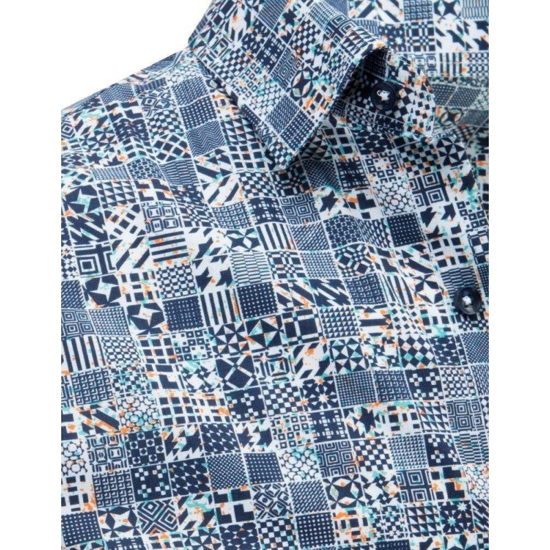 Modrá vzorovaná pánska košeľa (dx1677)