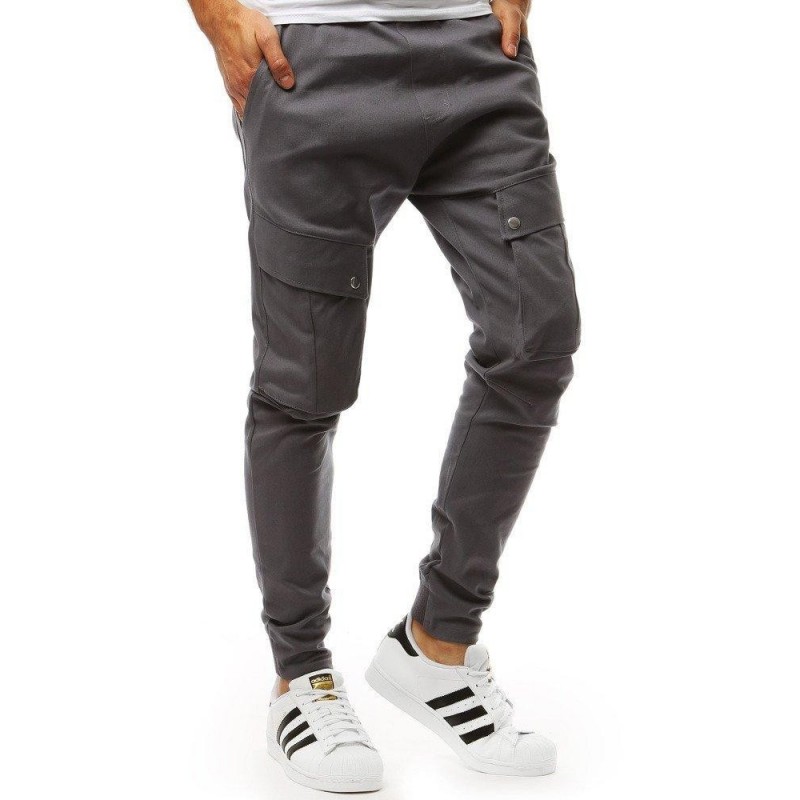 Pánske grafitové jogger nohavice (ux1954)