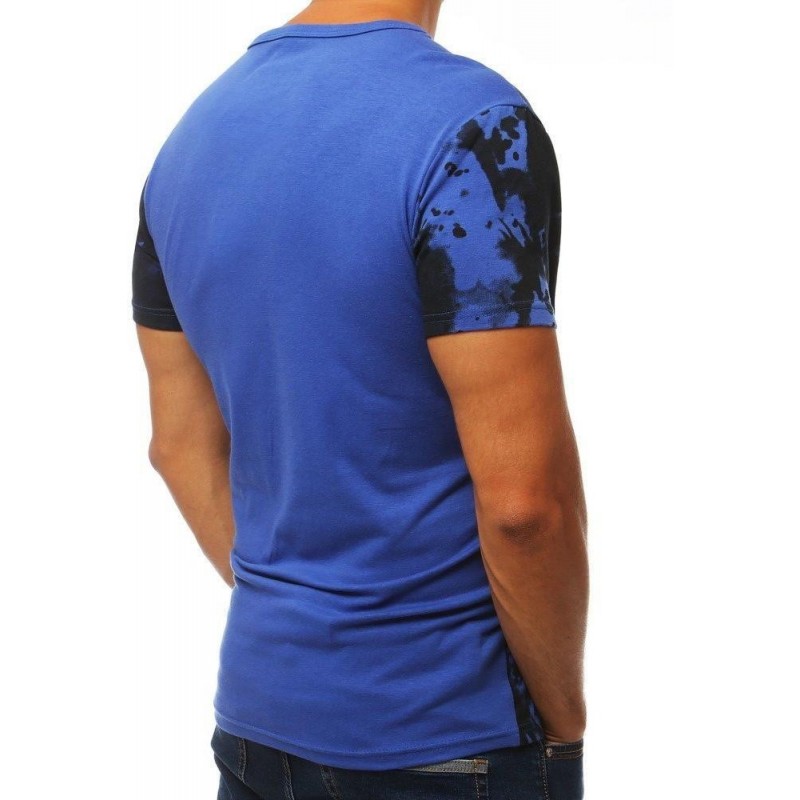 Modré pánske tričko s potlačou RX3836