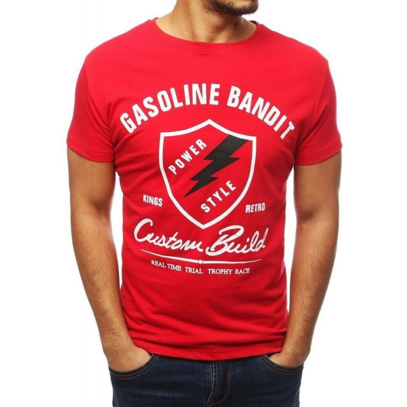 Červené tričko s potlačou pre pánov RX3849