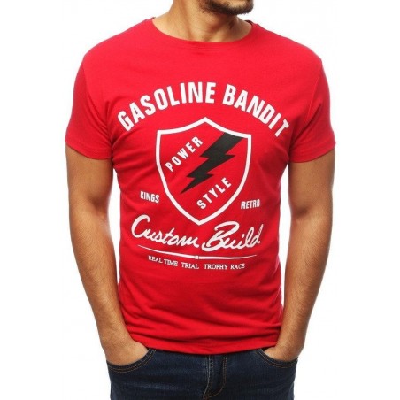 Červené tričko s potlačou pre pánov RX3849
