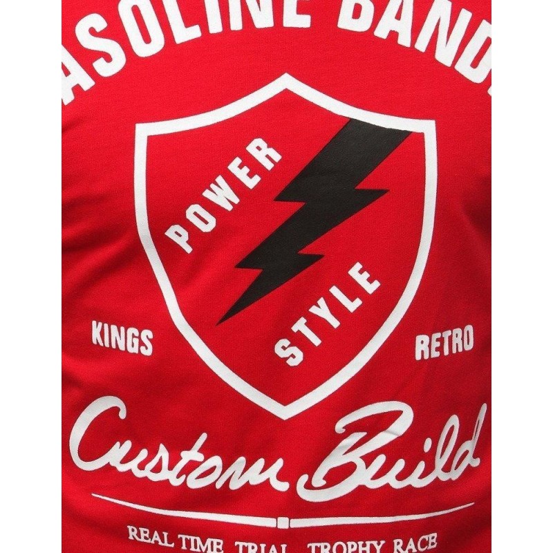 Červené tričko s potlačou pre pánov RX3849