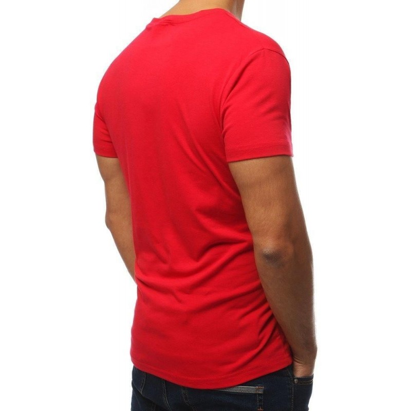 Červené tričko s potlačou pre pánov RX3849